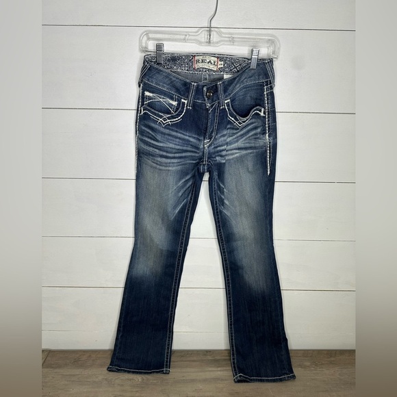 Ariat Denim - Ariat Real Denim Women’s Jeans Size 27R Mid Rise Bootcut Dark Wash Western